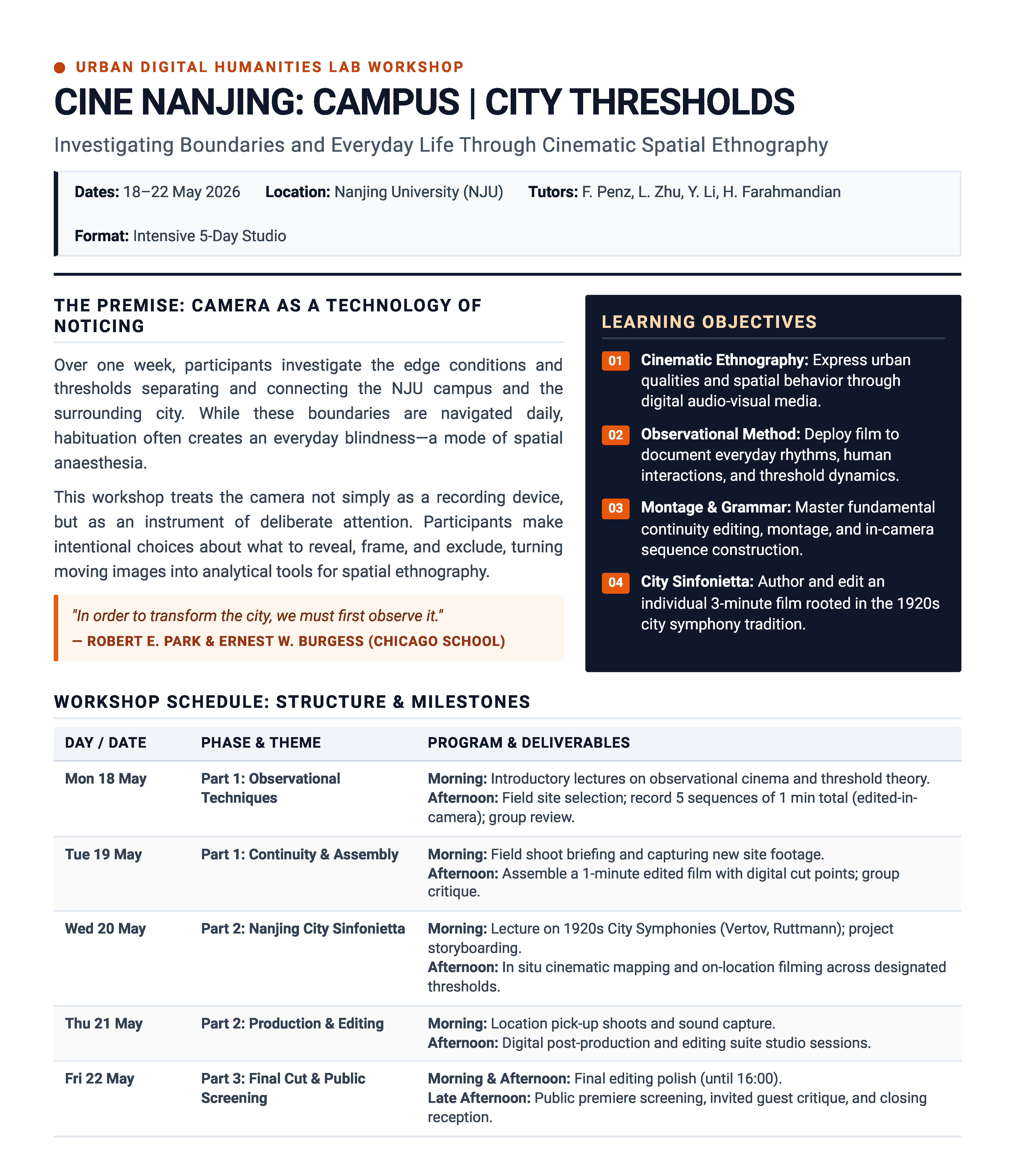 Cine Nanjing Workshop